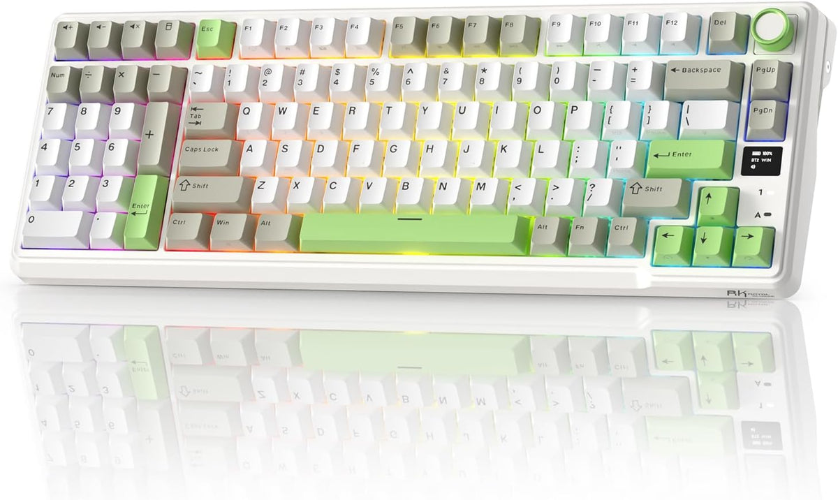 RK ROYAL KLUDGE L98 Wireless Mechanical Keyboard w/Left-Handed Southpaw Design Numpad & Hot Swappable Knob, Tri-Mode 95% Keyboard BT/2.4G/USB-C, Pro Software, Gasket Mount, Massive 8000mAh Battery