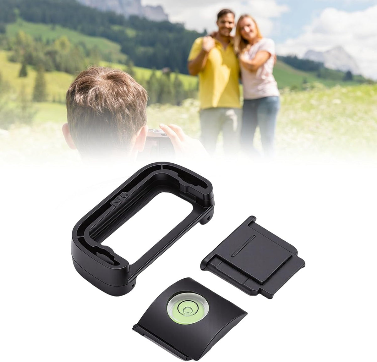 A7C Camera Eyecup Viewfinder Eyepiece, Hot Shoe Cover Protector Cap with Bubble Spirit Level, Fit for Camera