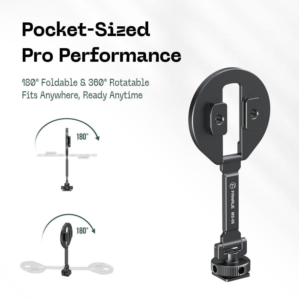 FANAUE Magnetic Phone Tripod Mount, Cold Shoe Phone Holder for Camera, Aluminum iPhone Tripod Mount Adapter with 1/4”Threaded Hole, Compatible