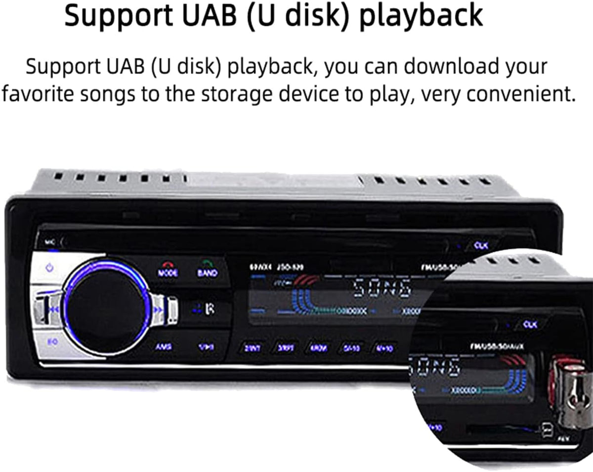 Eaglerich 1 24V MP3 Din Car Radio Audio FM Player USB/SD/AUX Hands Free Calling With Wireless Remote Control