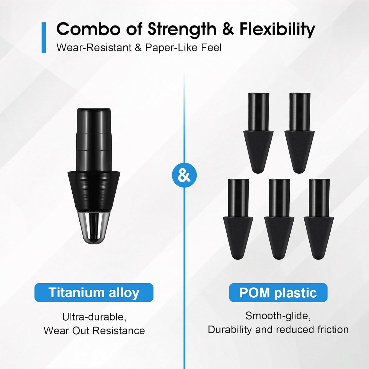 REEYEAR Replacement Tips Set fits for Remarkable Paper Pro Maker Pen –1 No Wear Out Titanium Alloy Tip + 5 Plastic Nibs – Precise, Durable Precise, Precise Writing, Long-Lasting