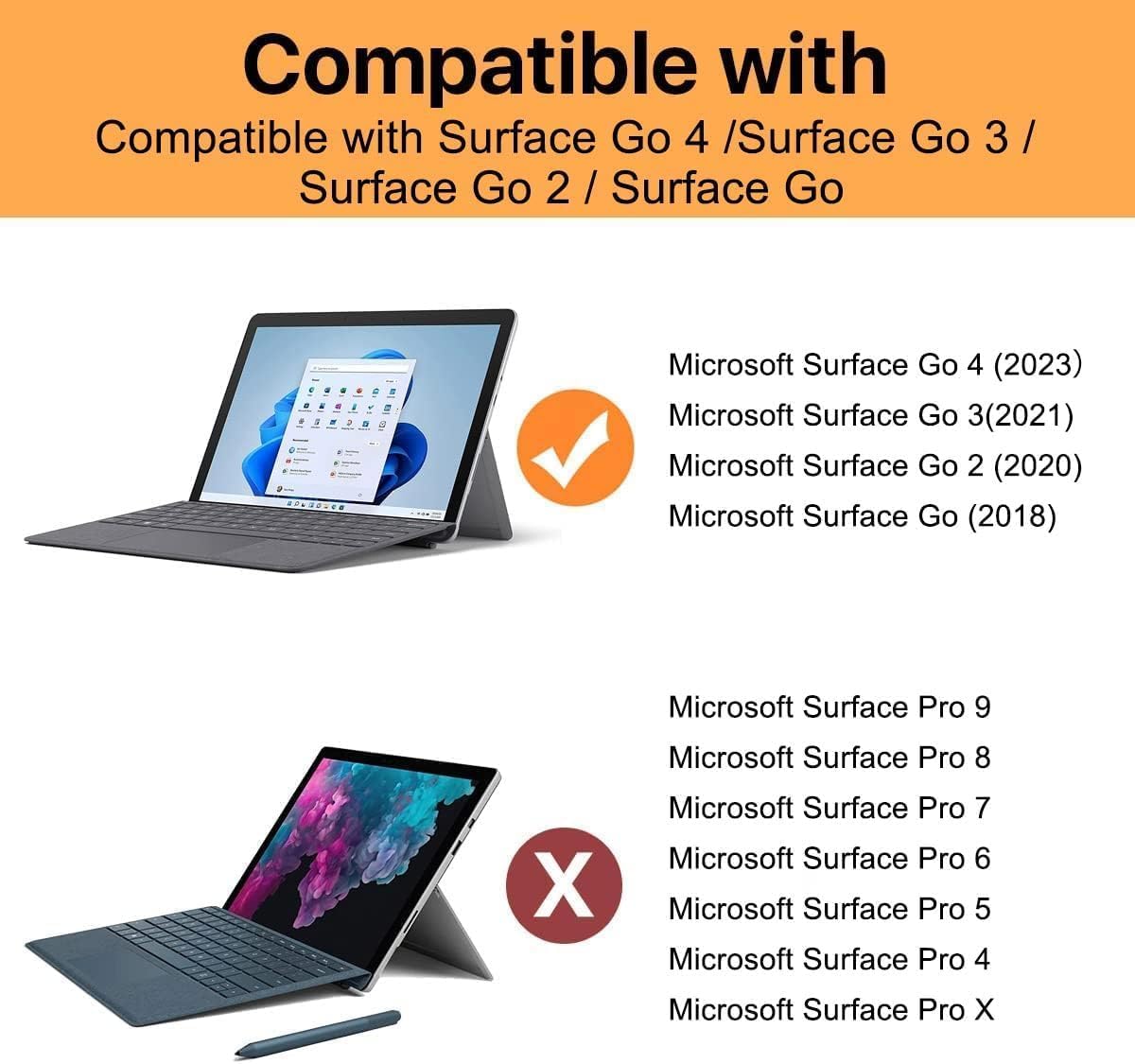ZenRich Rugged Case for Surface Go 4 (2023)/Surface Go 3 (2021)/ Surface Go 2 (2020), Surface Go (2018) with Pen Holder Heavy Duty Shockproof Case with Stand Hand Strap and Shoulder Belt-Red