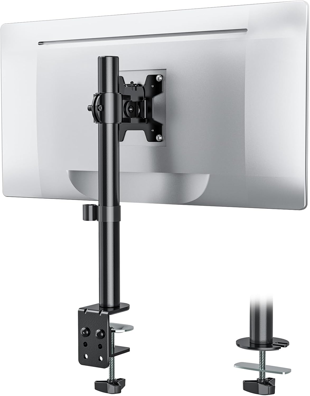 WALI Single Monitor Mount, Monitors Desk Mount, Single Monitor Arm Holds Screen Up to 32inch, 22lbs, Fully Adjustable Mount Designed for Home Office Application(M001S), Black