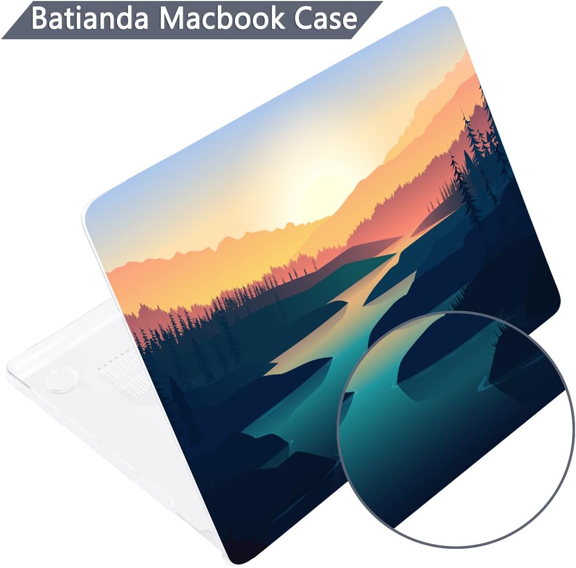 Batianda Premium Case for New MacBook Air 15 inch 2025 M4 2024 2023 with M3 M2 Chip Model A3241/A3114/A2941, Designed Protective Plastic Hardshell & Keyboard Cover & Screen Protector, Dawn