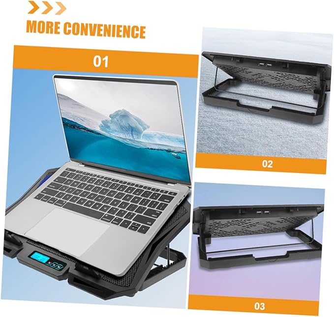 Laptop Cooling Pad 15.6 Inch Laptop Stand Cooler with Quiet Fan Adjustable Speed Blue Light for Notebook Cooling and Overheat Prevention