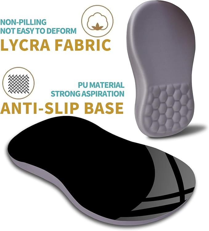 Hokafenle Ergonomic Mouse Pad Wrist Support with Massage Design Wrist Rest Pain Relief Mousepad with Memory Foam&ampNon-Slip PU Base Mouse Pads for Wireless Mouse &amp Desk (12x8 inchLight Purple