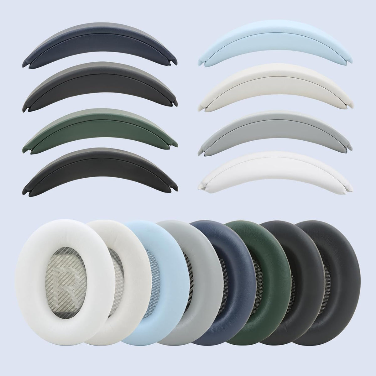 Headband and Earpads Compatible with Bose QuietComfort QC35 QC45 Headphones Waterproof and Sweat-Resistant (Light Gray)