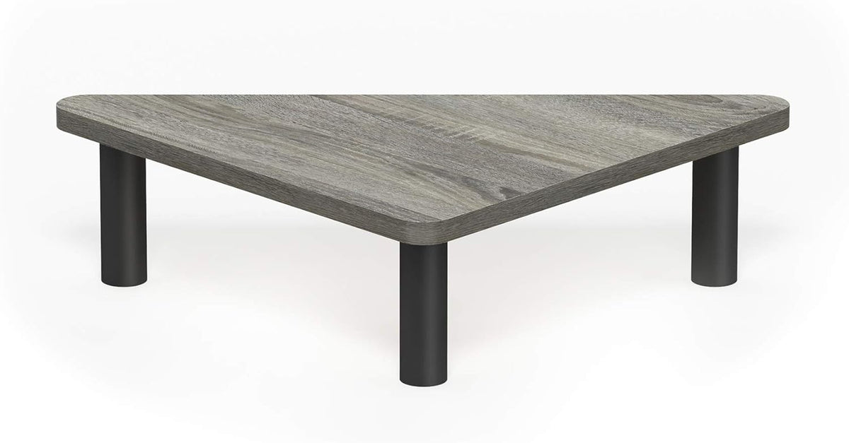 Furinno Corner Monitor Stand - French Oak Grey/Black