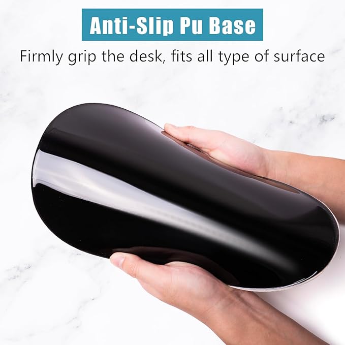 Ergonomic Mouse Pad Wrist Support Mouse Pad with Wrist Rest Entire Memory Foam &amp Non-Slip PU Base MousePads with Stepped-Wedge Design for Pain Relief Desk Office Home Beige