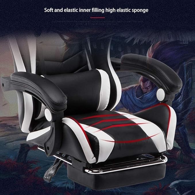 Office Chair E-Sports Chair Ergonomic Racing Swivel Chair high Back Gaming Chair with Footstool Office Chair Computer Chair Chair (Color : Red) Needed