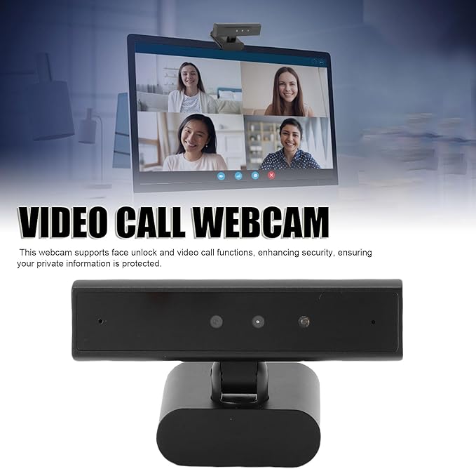 Yoidesu Face Recognition Webcam HD Face Unlock Webcam Computer Camera with Mic 85 Degree Lens 5MP Pixels and 2560x1440 Video Resolution