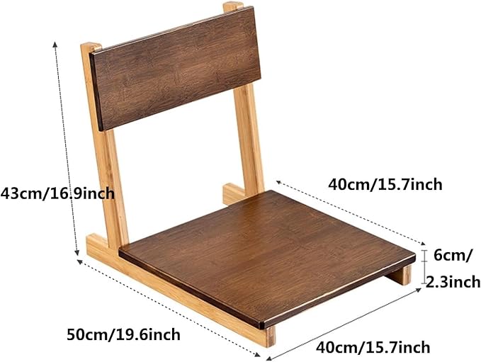 BTZHY Floor Chair Portable Floor Chair Legless Tatami Chair Solid Wood Legless Reclining Chair Home Windowsill Lazy Back Chair Living Room Meditation Floor Chair(A)