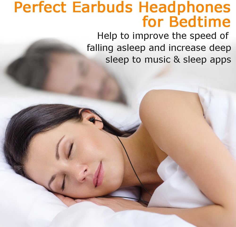Sleep Headphones, MAXROCK Ultra Soft Comfortable In-ear Earphones w Mic and Volume Control Sound Blocking Earplugs Earbuds for Sleeping, Snoring, Bedtime, Relaxation, Air Travel, Insomnia & Meditation