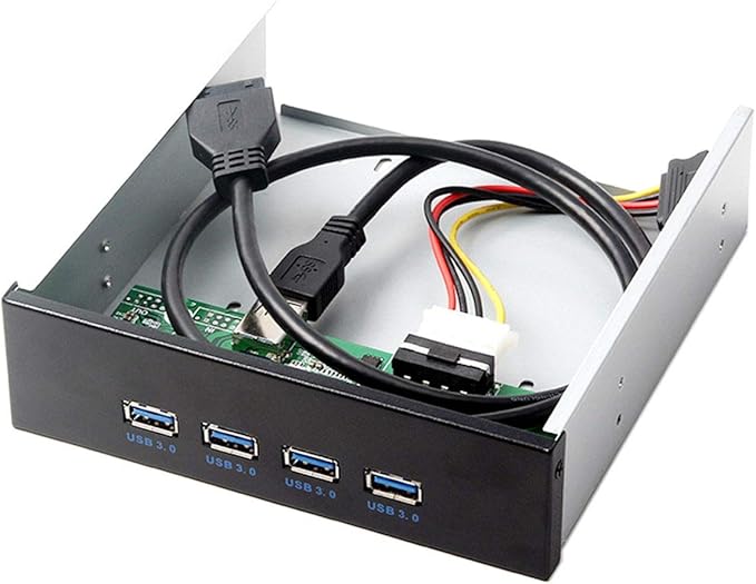 JSER USB 3.0 HUB 4 Ports HUB Front Panel to Motherboard 20Pin 19Pin Header Connector Cable Compatible for 5.25 CD-ROM Bay
