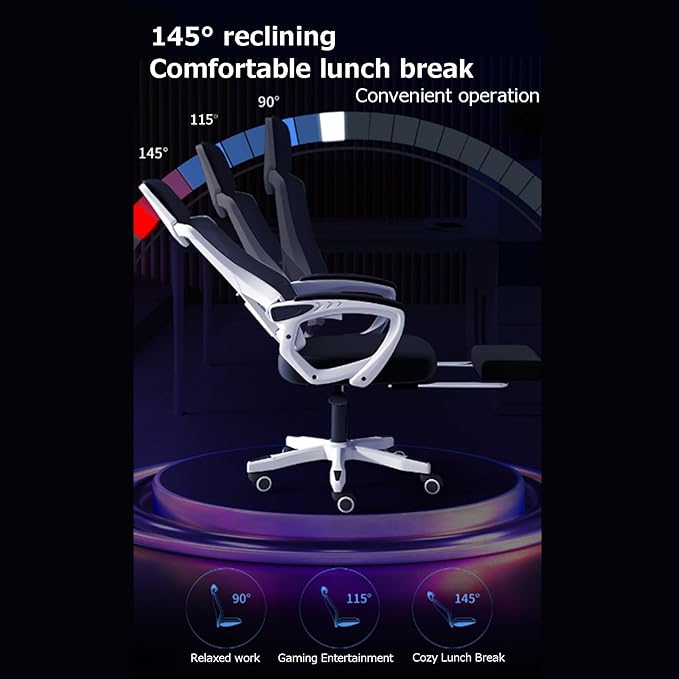 Ergonomic Gaming Chair Comfortable and Breathable Office Chair Height Adjustable Computer Chair with Footstool Xiaoyao Function(BlackBlue_with)