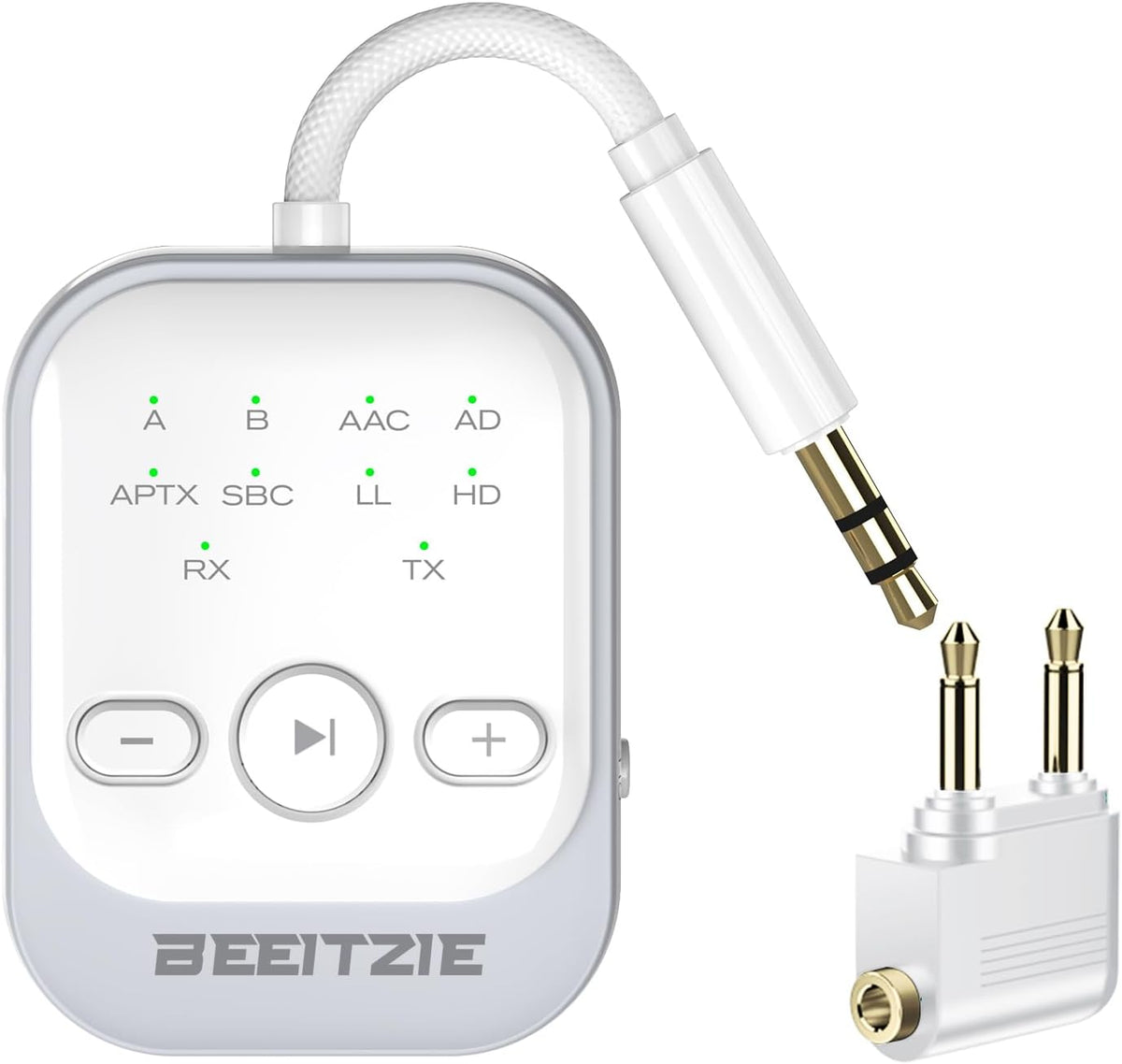 Ultra Bluetooth 5.4 Transmitter & Receiver,2-in-1 Wireless Audio Transmitter for TV/PC/Airplane, Dual Pairing for AirPods/Headphones, AptX LL& HD, Aux for Home/Car Stereo & Speakers