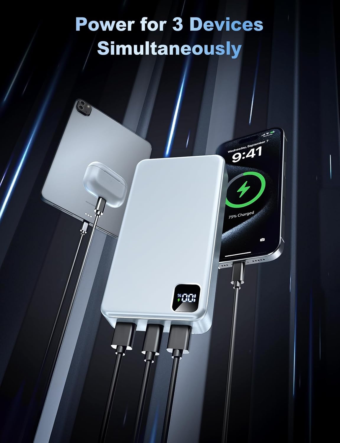 Portable Charger Power Bank 56800mAh Battery Pack-22.5W Fast Charging with USB C & LED Display, 3 Outputs High Capacity Portable Power Bank for iPhone 16/15/14/13 Series, Samsung, iPad etc