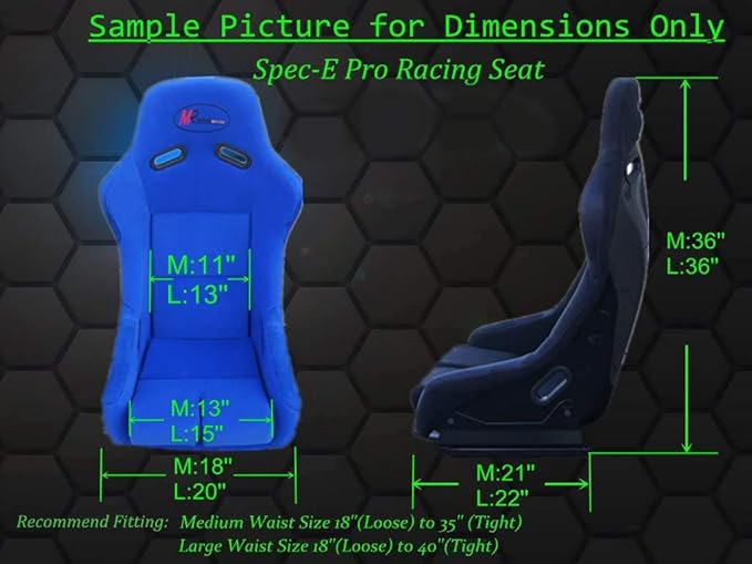 (A Pair) Large Size Single Comfortable Fabric Simulator Cockpit Gaming Chair Racing Seat (Blue-A Pair Large)
