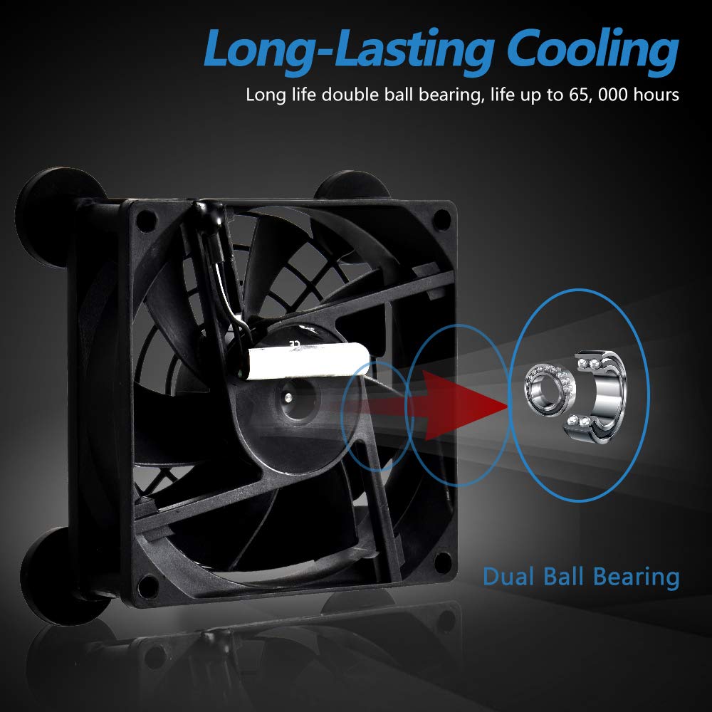 SCCCF Quiet 80mm USB Fan, 5V USB Portable Cooling Fan for Flat Panel Xbox DVR PlayStation Router TV Receiver Computer Cabinet Cooler