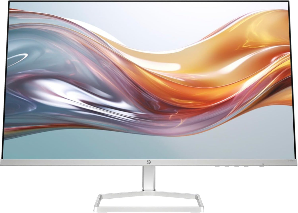 HP Series 5 527sw 27" 300 nits IPS FHD Monitor (Replaces M27FW) Adjustable Tilt, Flicker Free, Anti-glare, Ultra-thin, Low-Blue Light Filter, 1x HDMI, White/Silver w/DKZ Hub USB Port Expander (2 Pack)