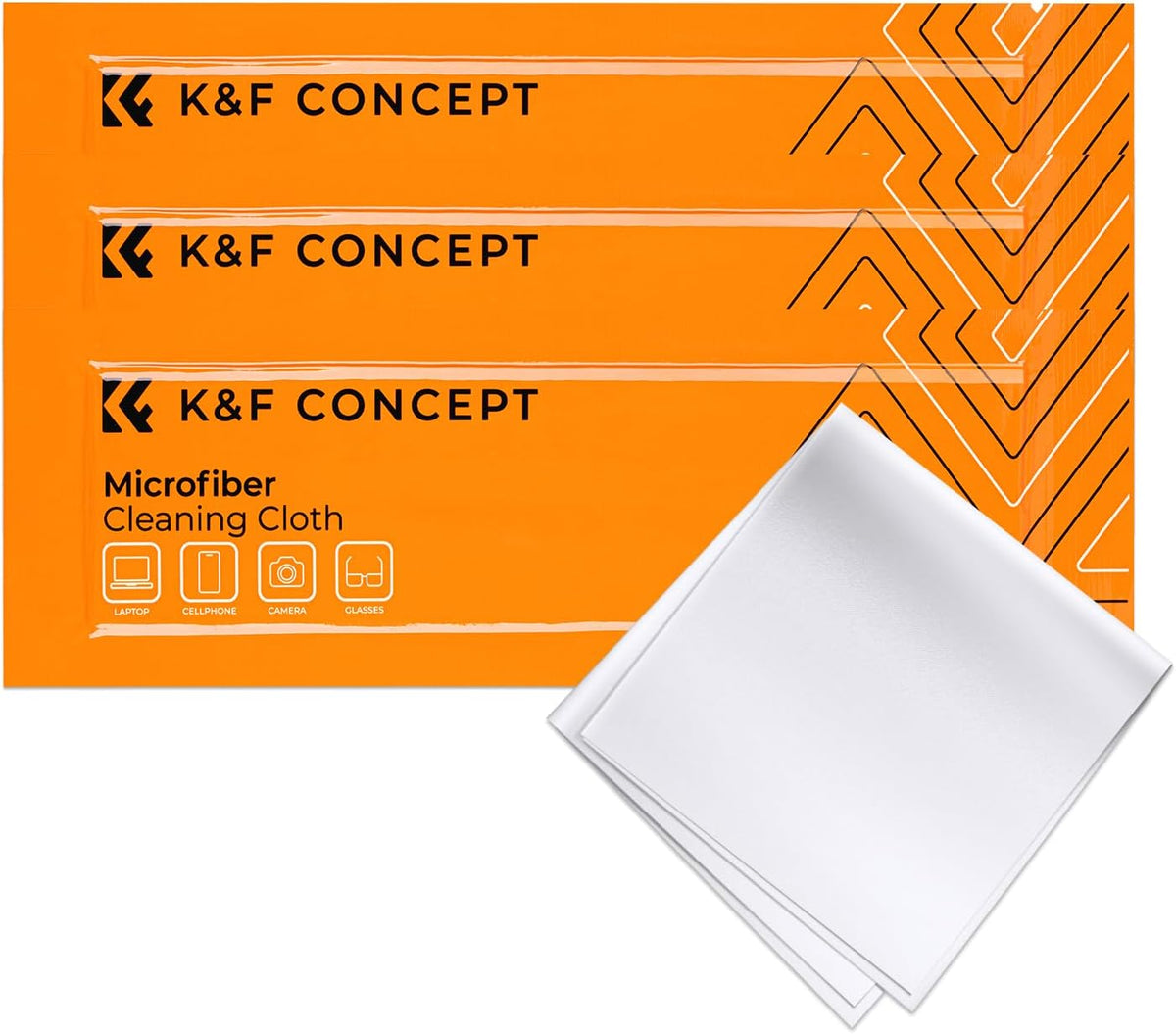 K&F CONCEPT 3 Pack Microfiber Cleaning Cloths, 6x6in Glasses Cleaning Cloths, Premium Camera Lens Cloth for Photography, Glasses, Screens & More