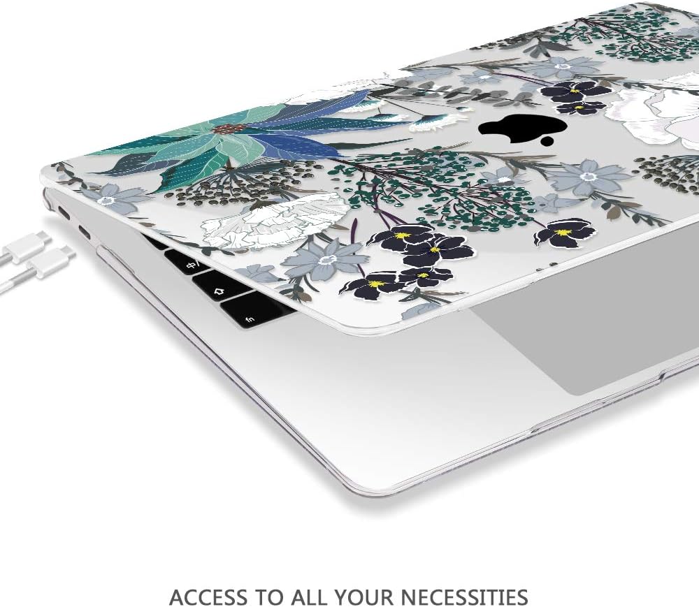 Mektron for MacBook Air 13 Case A1466/A1369 (2010-2017 Release), Snap-on Plastic Hard Shell Cover for MacBook Air 13.3 inch with Keyboard Cover, Retro Florals