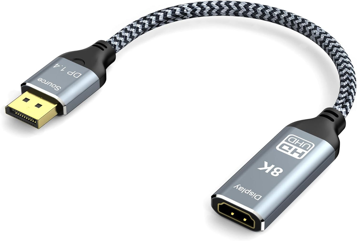 DGHUMEN 8K 1.4 2.1 8K 60Hz 4K 120Hz 5080/4090,RX 7900/6900 DisplayPort to HDMI Adapter / Unidirectional DP to HDMI