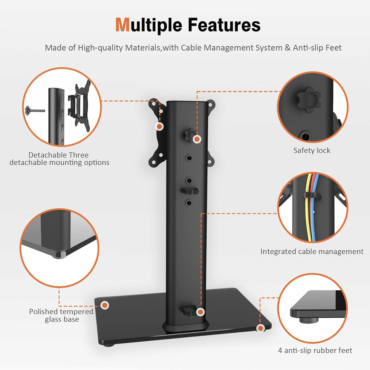 Hemudu 13 32 inch 100 4 77lbs, HT07B-001 Universal Swivel TV Stand/Base Table Top TV Stand for to TVs with Degree