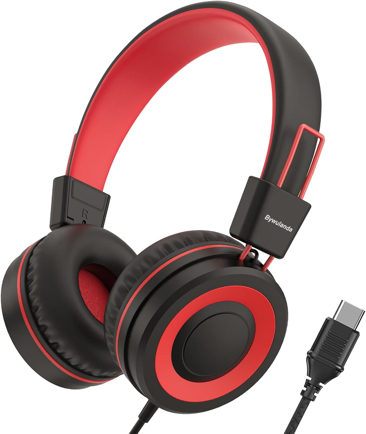 94dB Bywulanda Upgrade USB Type C Kids Headphone for School, Safe Volume Limited, HD Stereo Sound, Foldable Lightweight