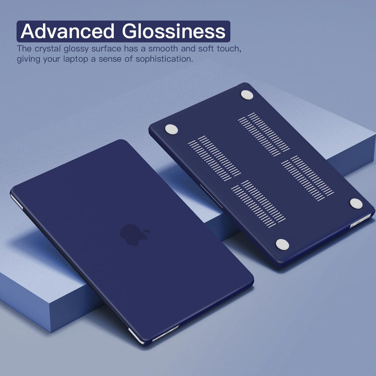 CISSOOK Case for MacBook Air 13.6 inch 2022 2024 2025 Release A2681 M2 A3113 M3 A3240 M4 Chip with Touch ID,Royal Blue Hard Shell Case & Keyboard Cover & Screen Protector, Navy Blue