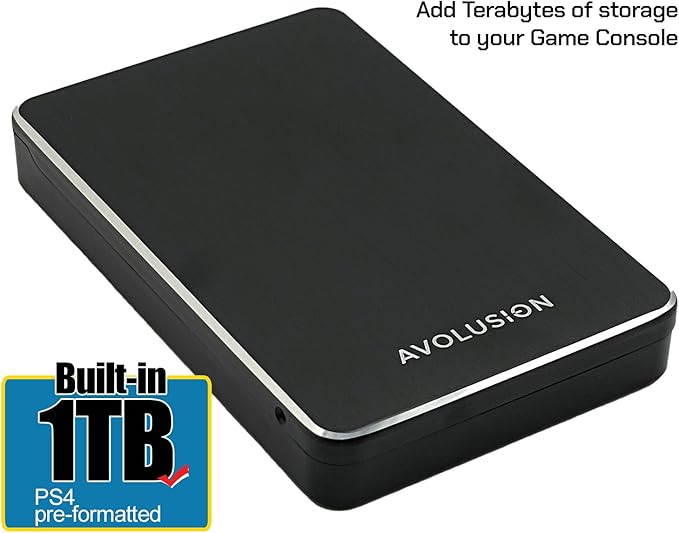 Avolusion M2 Series 1TB USB 3.0 Portable External Gaming Hard Drive (for PS4 / PS5 or Windows OS Laptop/PC) (Renewed)