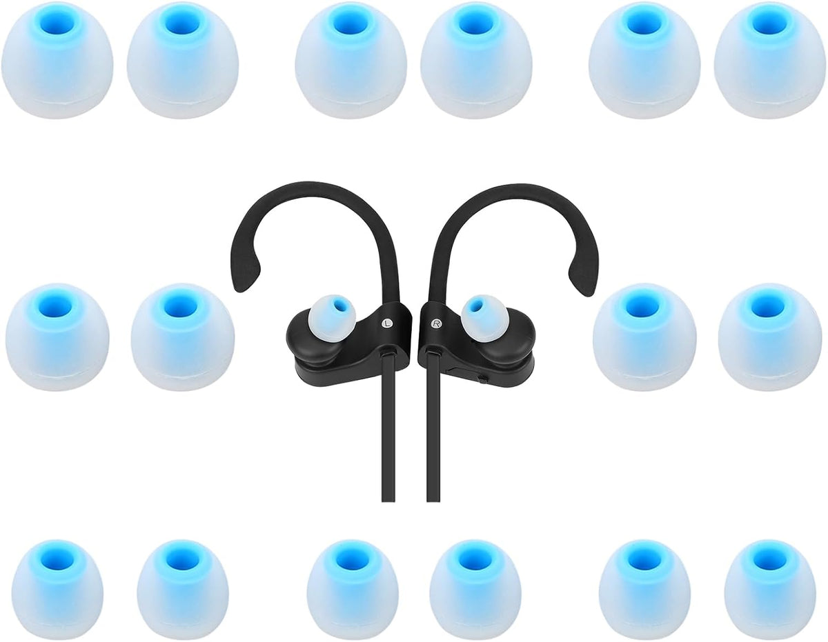 Earbud Tips Ear Bud Tips Soft Anti Slip Washable and Reusable Silicone Replacement Earbud Tips Fit Most in-Ear Earbuds(Inner Hole 3.8mm -5.1mm) 18pcs S M L