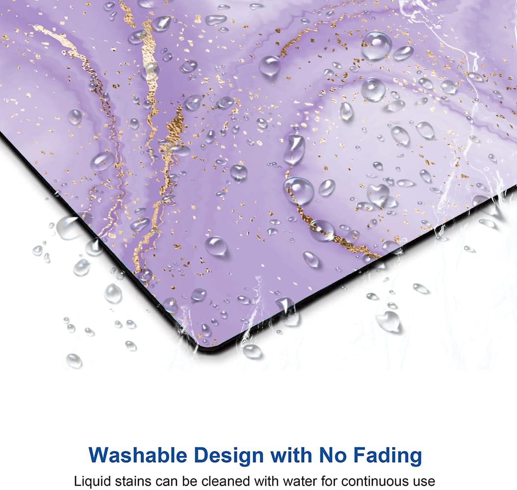 Mouse Pad, Purple Marble Design Mouse Pad, Washable Square Cloth Mousepad for Gaming Office Laptop, Non-Slip Rubber Base Computer Mouse Pads for Wireless Mouse, Cute Mouse Pads for Desk