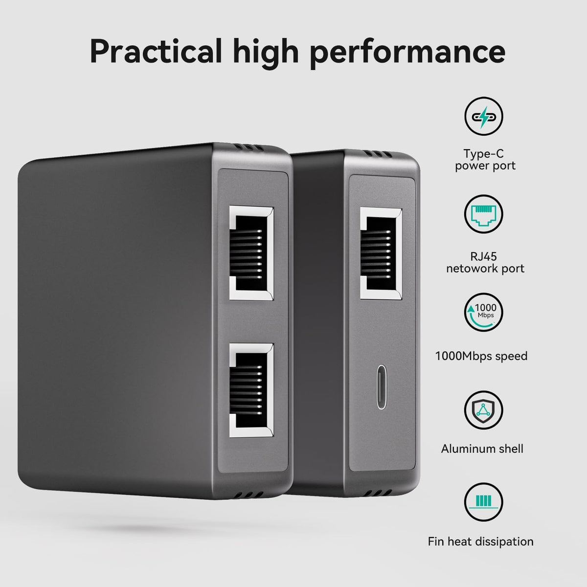 bliyee 2 1000Mbps RJ45 Cat5/6 Port Gigabit Ethernet Switch, Network Switch Adapter, Easy LAN Expansion for PC Router