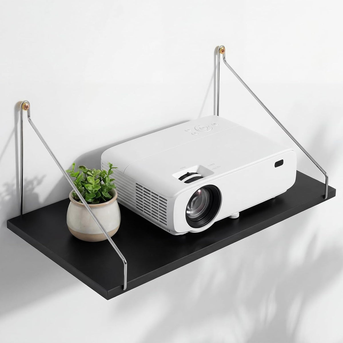 1 16 8 Inch Seamless CroBlissful Pcs Projector Shelf for Wall x Modem Router Shelf with Nail Router Wall Mount Modem