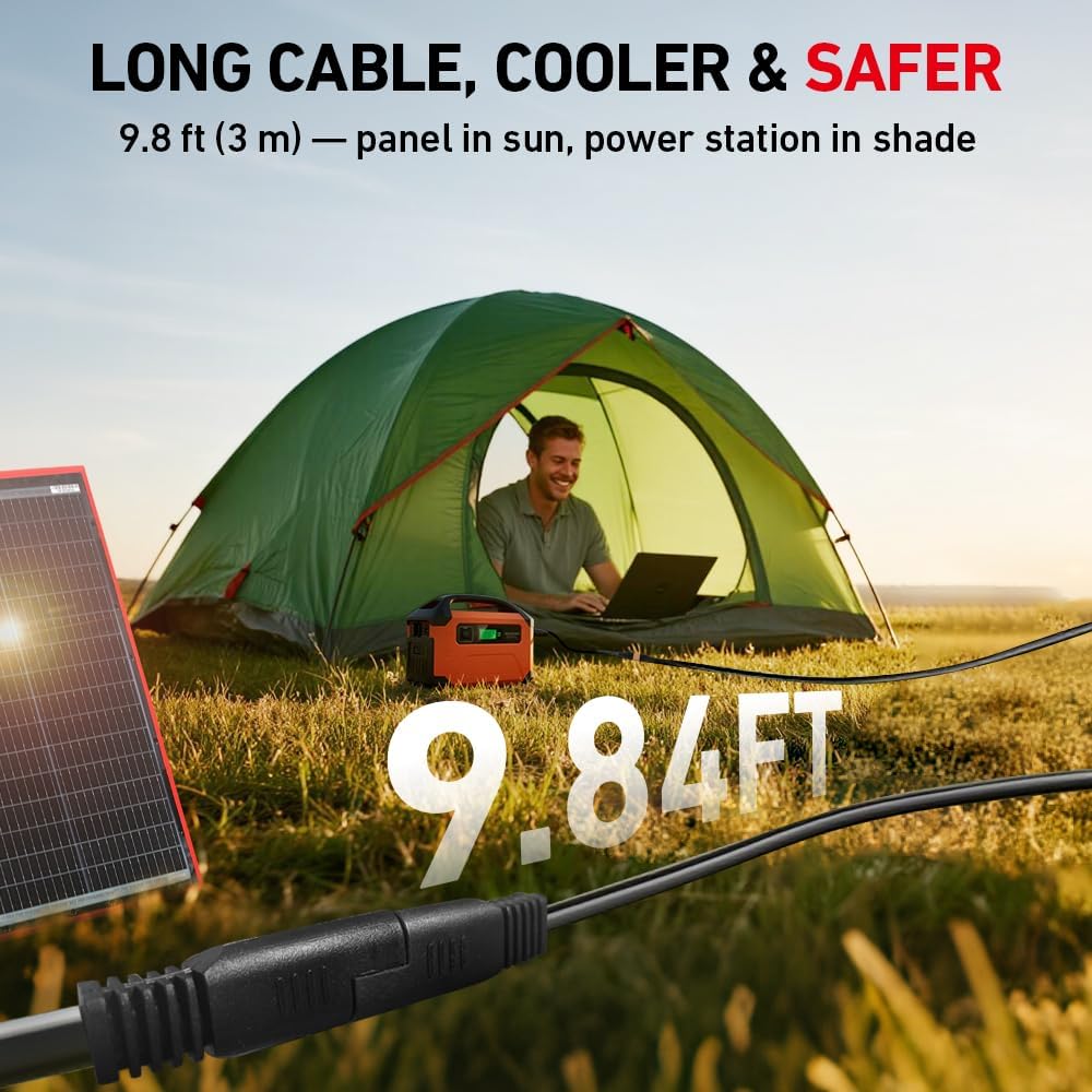 DOKIO 200W Portable Foldable Solar Panel Kit, Compact 20x26.4in Design 9.7lb with Separate Controller and Dual USB, Monocrystalline Charger for 12V Batteries & Power Stations, RV Camping Emergency Use