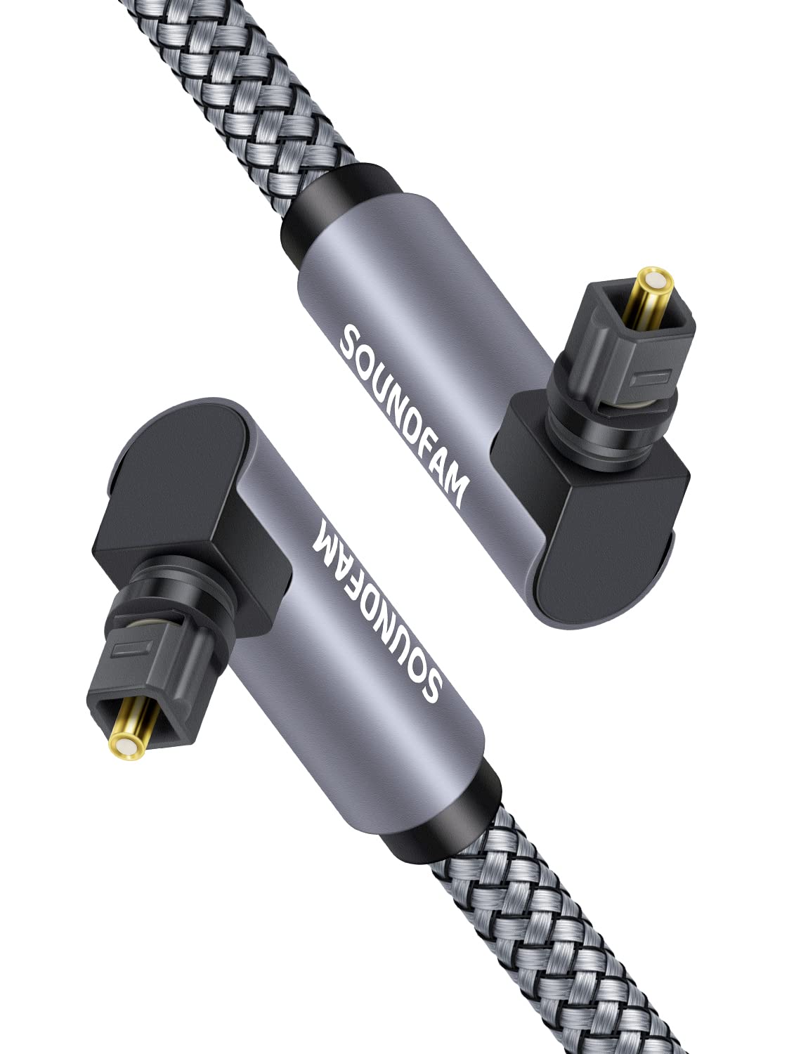 90 10ft/3M 360 Degree Optical Audio Cable Double Right Angle Optical Cable Degree Free-Rotating Plug Digital Audio