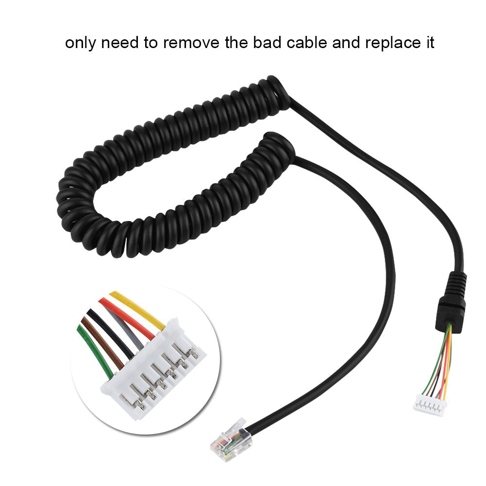 Zerone Replacement Speaker Mic Microphone Cable Microphone Cord for YEASU MH-48A6J, FT-7800, FT-8800, FT-8900, FT-7100M, FT-2800M, FT-8900R