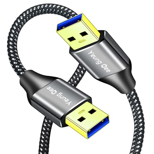 Yeung Qee USB 3.0 A to A Male Cable 15 ft,Super Speed Type A Male to Male Cable USB 3.0 Double End USB Cord for Hard Disk, Cameras,Laptop Cooler, DVD Player and More (15FT/5M)