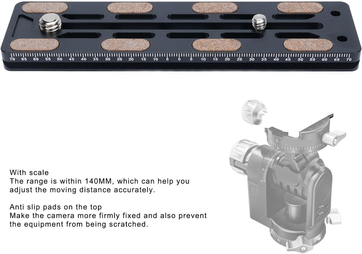 Akozon 1/4in 3/8in Camera Plate Aluminum Alloy Baseplate Screw for DSLR Mirrorless Action Compact Tripod Mount