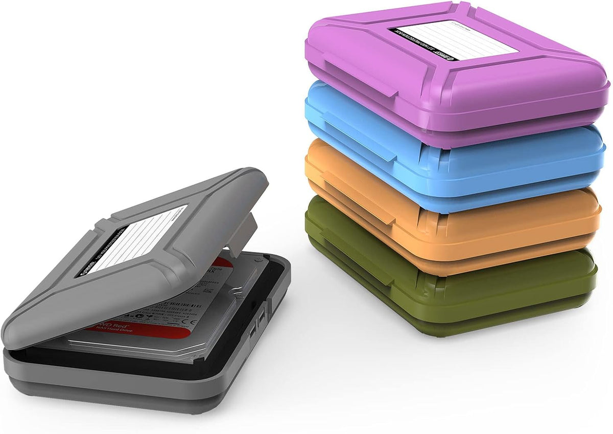 ORICO External Hard Drive Case for 3.5 Inch HDD/SSD 5 Packs Portable Hard Drive Carrying Protective Storage Box Anti-Static and Shockproof (Multicolor)-PHX5C