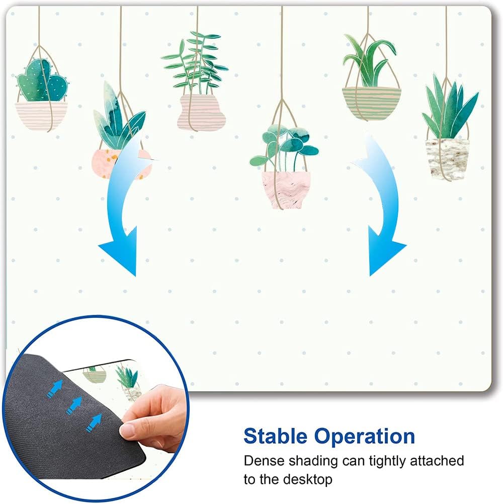 Mouse Pad, Plants Mouse Pad, Square Mouse Mat Waterproof Mousepad Non-Slip Rubber Base Mouse Pads for Office Laptop