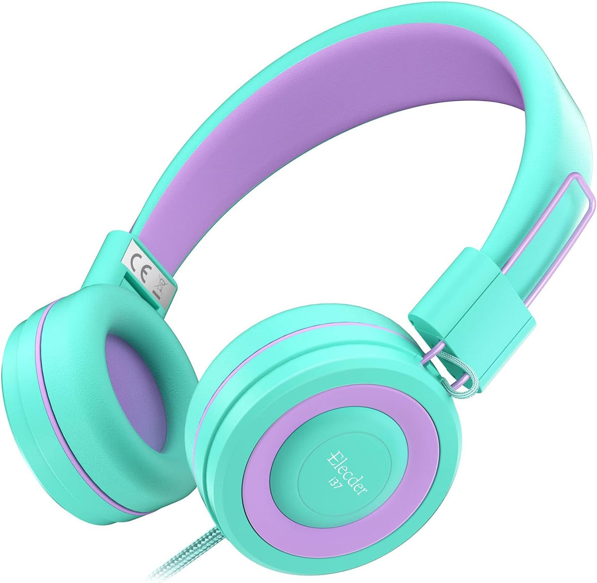 i37 3.5mm MP3/4 ELECDER Kids Headphones Children Girls Boys Teens Foldable Adjustable On Ear Headphones Jack Compatible