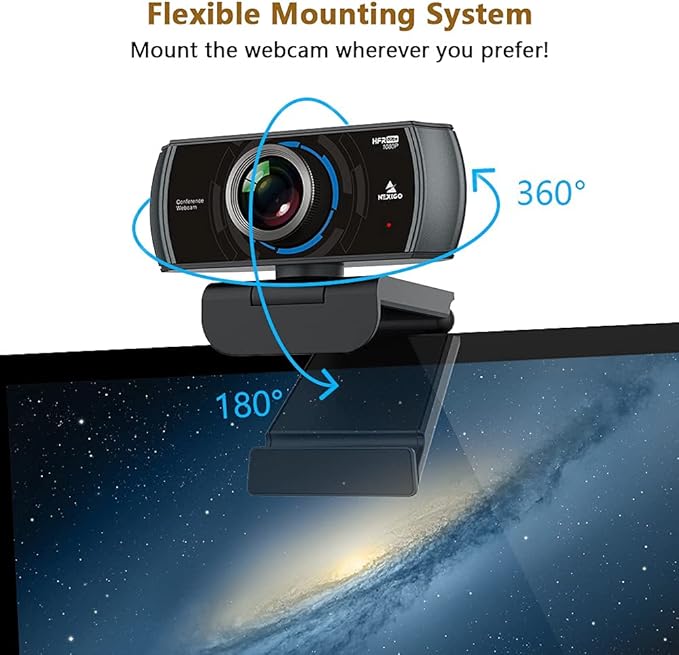 NexiGo 60FPS 1080P Webcam Kits N980P HD Web Camera with Microphone 120 Degrees Wide-Angle Software Control Lightweight Mini Tripod Extendable Stand for Zoom/Skype/Teams