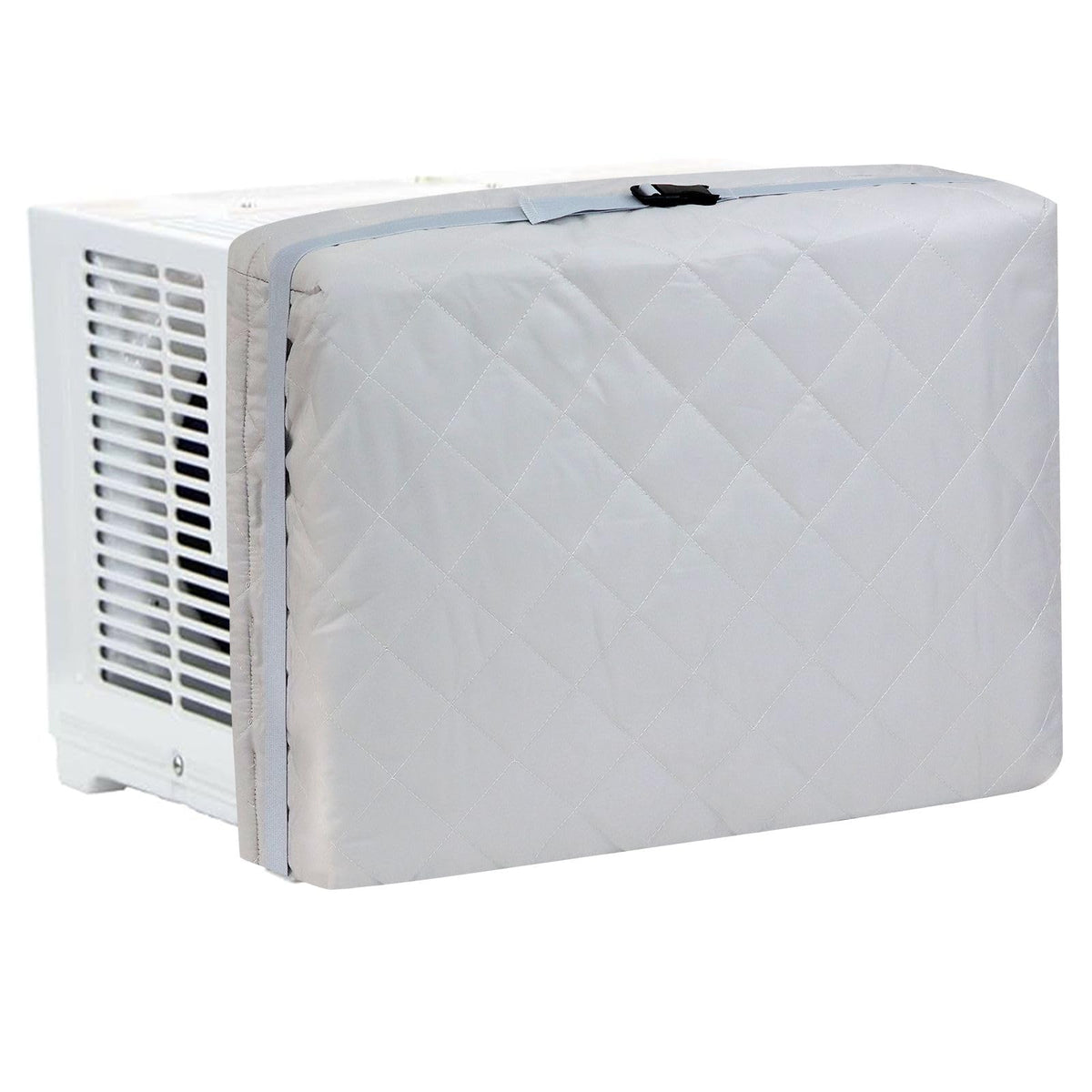 Demao Indoor Air Conditioner Cover, Cotton Filled Grey Window AC Cover - Indoor Use Only, Premium Dust Protection with Double La