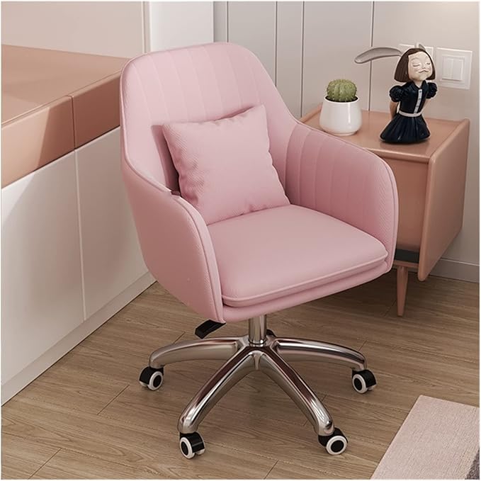 Adjustable Office Computer Chair with Armrest Office Chairs Furniture Swivel Computer Chair Creative Pink Gaming(Purple-Silver)