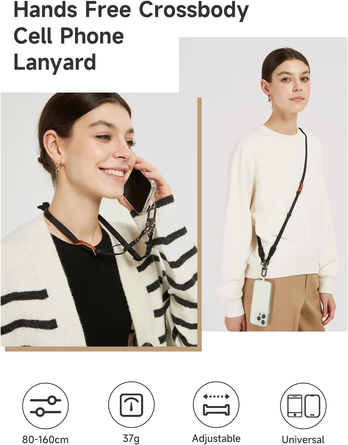 project-cb Cell Phone Strap 1,Phone Tether Tab 2,Phone Crossbody Strap,Lanyards for Around the Neck,Adjustable Phone Strap