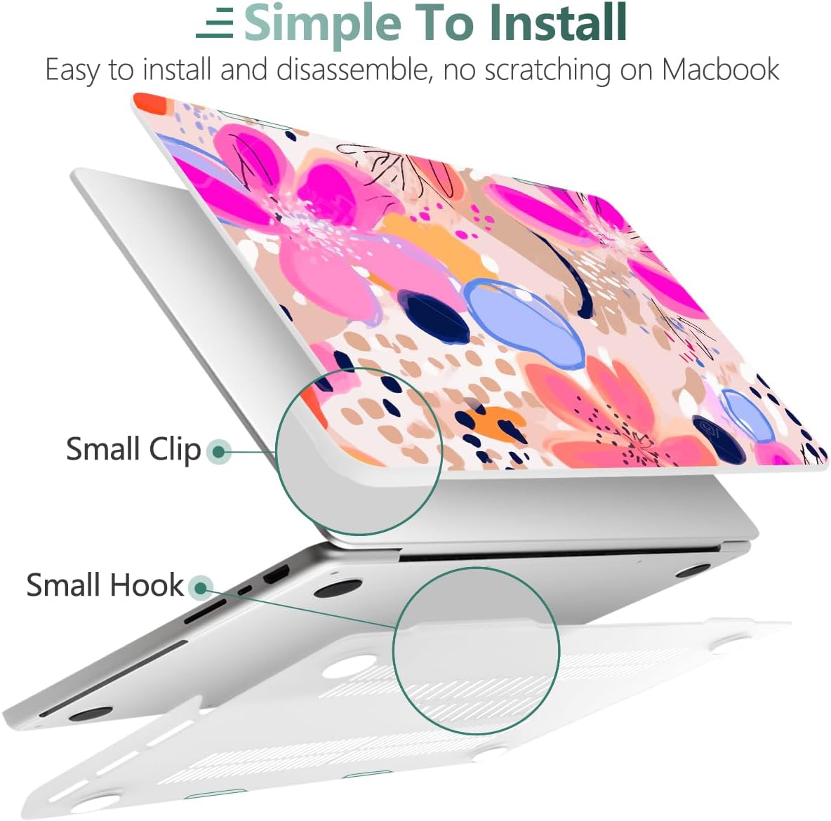 DONGKE for M4 MacBook Pro 16 Inch Case 2024 2023 2021 A3403 A3186 M3 A2991 M2 A2780 M1 A2485 Pro/Max Chip, Plastic Hard Shell Case & Keyboard Cover for Mac Pro 16 with Touch ID, Floral Artistic