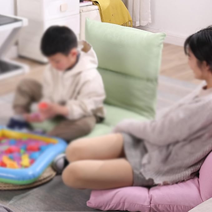 Floor Chair 6 Angle Adjustment Recliner Chair Comfortable Back Support Lazy Sofa for Video Gaming Reading Watching(Blue)