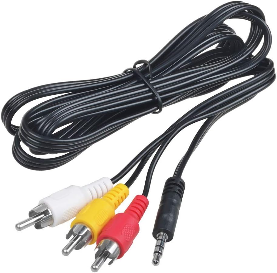 GUY-TECH 3 ZR850 ZR25MC ZR45MC ZR50MC ZR65MC ZR70MC, ZR900 ZR930 ZR950 AV A/V to RCA Audio Video Cable Cord for Canon